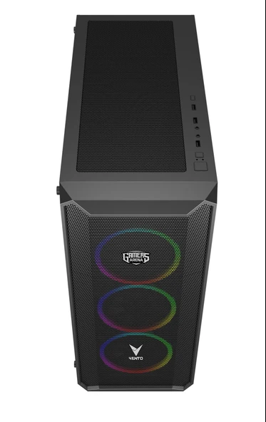GAMERS ARENA VENTO VG16AL MESH 4x120MM RGB FAN E-ATX GAMING KASA - Resim 3