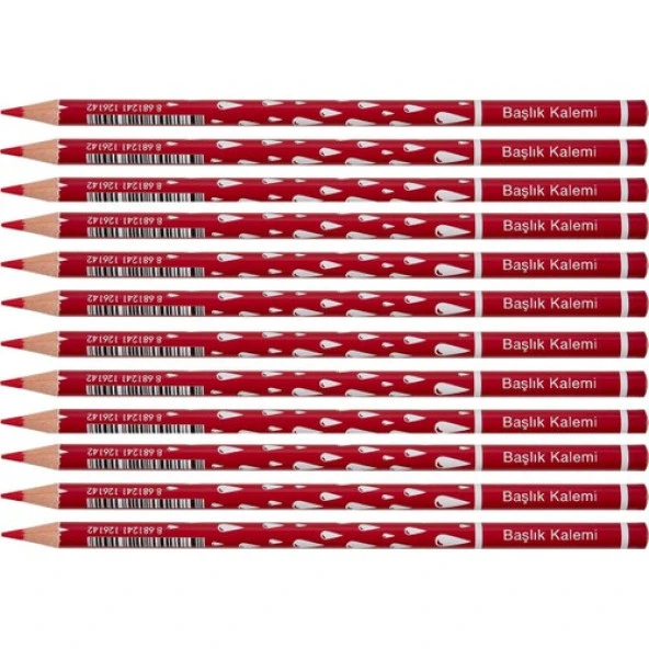 Faber-Castell Damla Desenli Kırmızı Renkli Kurşun Kalem 12'li ürün görseli 1