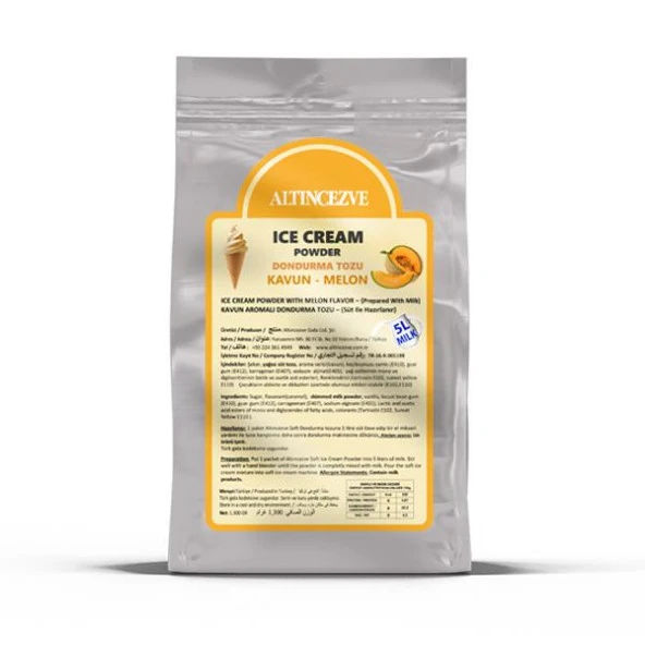 Dondurma Tozu Kavunlu 1.300 Gr - (5L Süt) ürün görseli 1