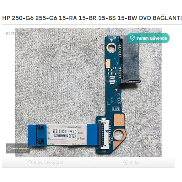 HP 250-G6 255-G6 15-RA 15-BR 15-BS 15-BW DVD BAĞLANTI SOKETİ ürün görseli 1