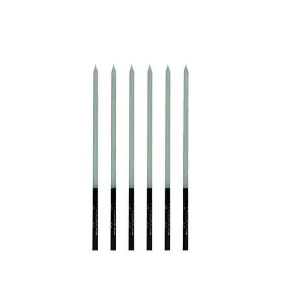 Kalem Model Makaron Yeşil Mum 15 cm 6 lı - Resim 2