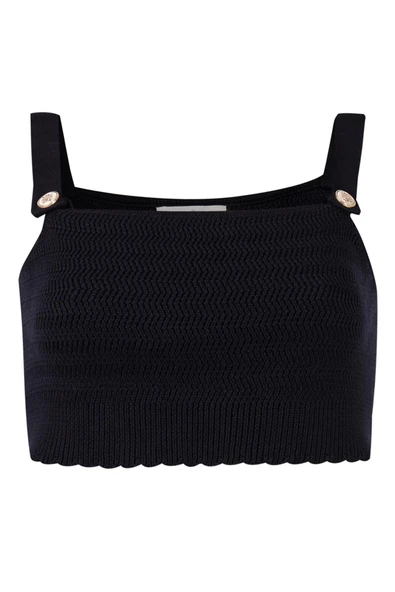 Peraluna IRIS BRALETTE Gold Düğmeli Kadın Bralet - Siyah - Resim 8