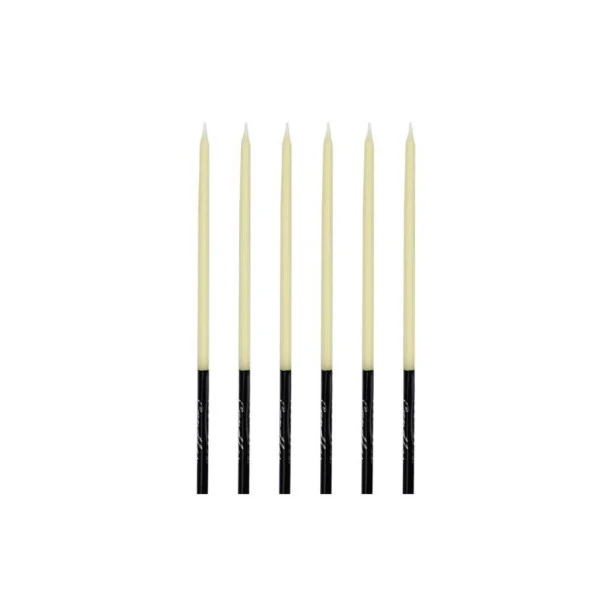 Kalem Model Makaron Sarı Mum 15 cm 6 lı - Resim 2