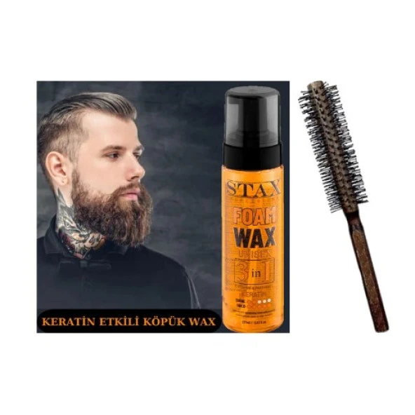 TRISTAX FOAM WAX 3İN1 KERATİN SAÇ KÖPÜĞÜ 237 ML ÖZEL FÖN FIRÇALI SET ürün görseli 1