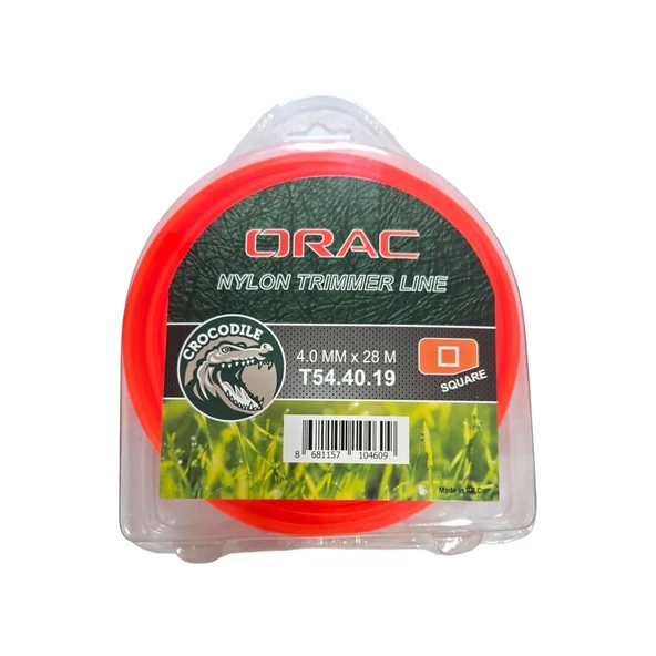 Orac 4.00 mm 28 mt.Kare Turuncu Tırpan Misinası ürün görseli 1