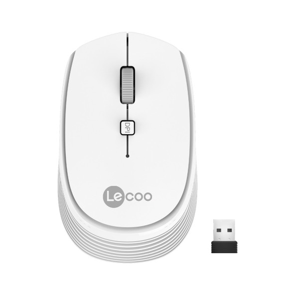 Lenovo Lecoo WS202 Kablosuz 1200DPI 4 Tuşlu Optik Mouse Beyaz ürün görseli 1
