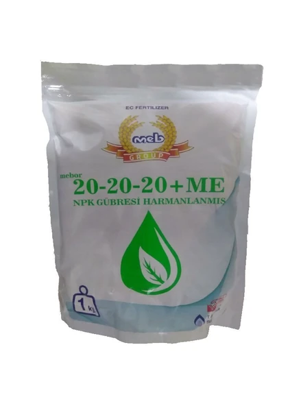 MEB MEBOR 20-20-20+ME Harmanlanmış NPK Gübresi 1 Kg, Azot, Fosfor, Potasyum, Bor, Bakır, Demir, Mangan ürün görseli 1