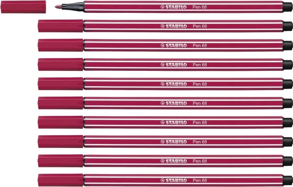 Stabilo Keçe Uçlu Boya Kalemi 1 mm Koyu Kırmızı Keçeli Boya Kalemi (10 Lu Paket) ürün görseli 1