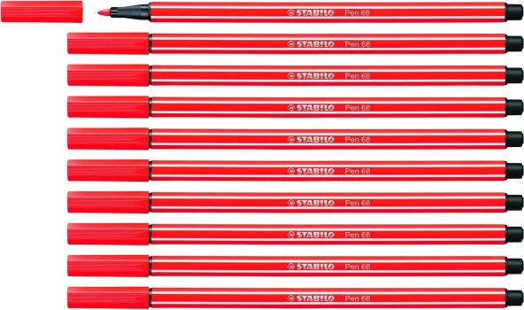 Stabilo Keçe Uçlu Boya Kalemi 1 MM Açık Kırmızı Keçeli Boya Kalemi (10 Lu Paket) ürün görseli 1