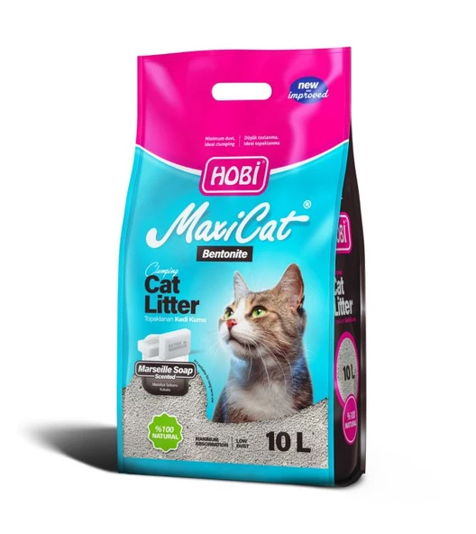 Hobi Maxicat Marsilya Sabunlu Bentonit Kedi Kumu 10 Litre ürün görseli 1