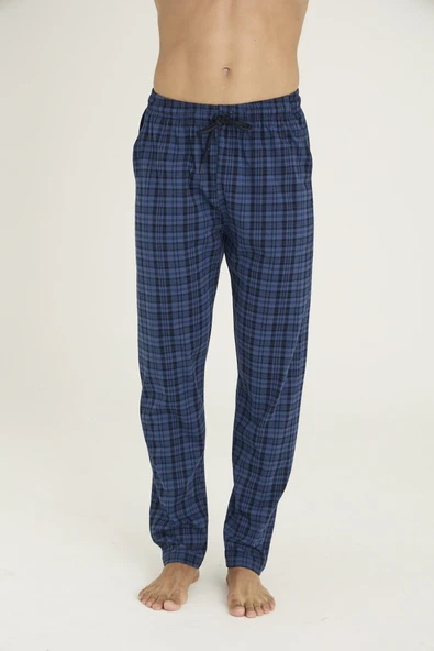Kly Premium Erkek Ekose Rahat Kesim Pamuklu Beli Bağcıklı Cepli Eşofman/Pantolon/Pijama Altı ürün görseli 1