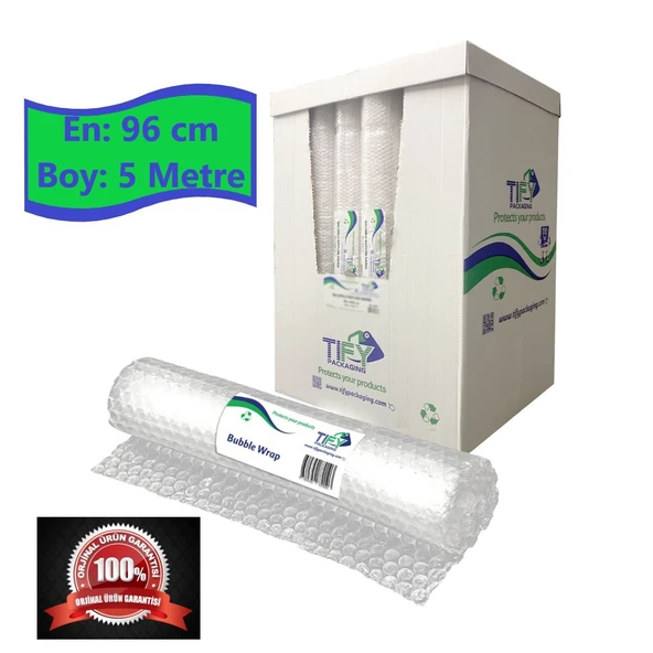 Balonlu Naylon Sargı  96cm Genişlikte 5 Metre Uzunlukta Havalı Eşya Koruma Ambalaj Pat Pat ürün görseli 1