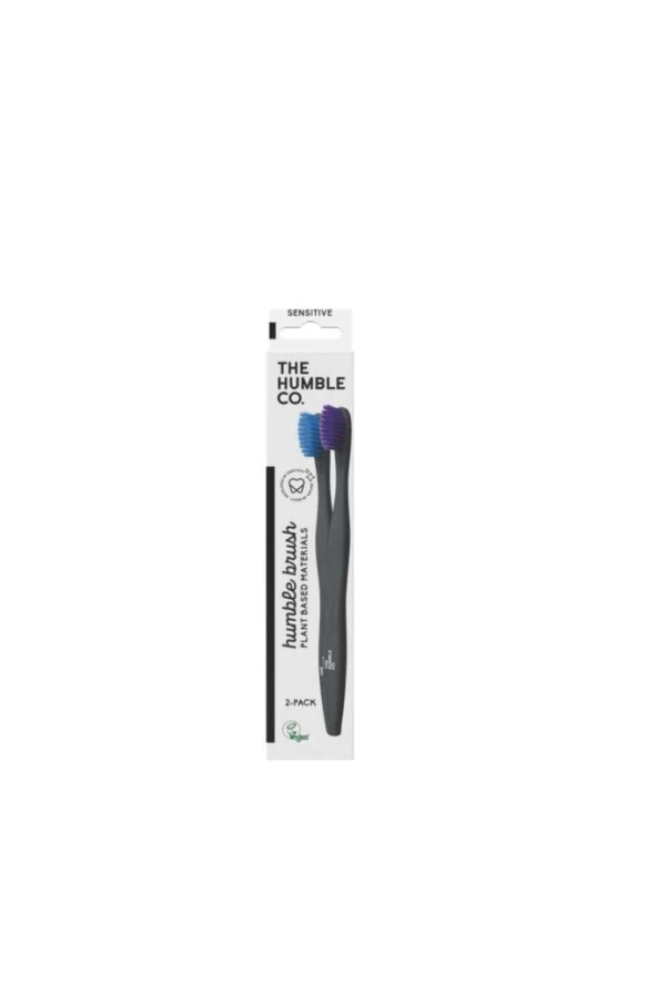 Humble Brush Yetişkin Yumuşak Bitki Bazlı Diş Fırçası 2'li Paket - (Mavi, Mor) ürün görseli 1