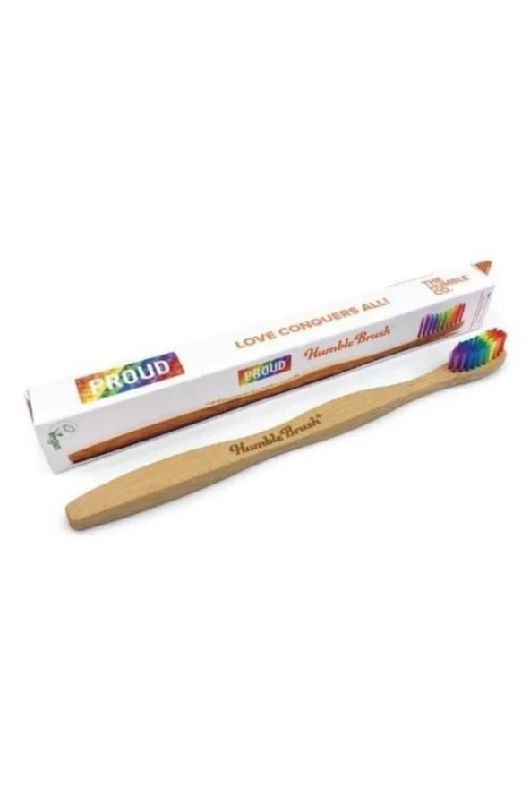 Humble Brush Yetişkin Yumuşak Bambu Diş Fırçası Gökkuşağı Renkli ürün görseli 1