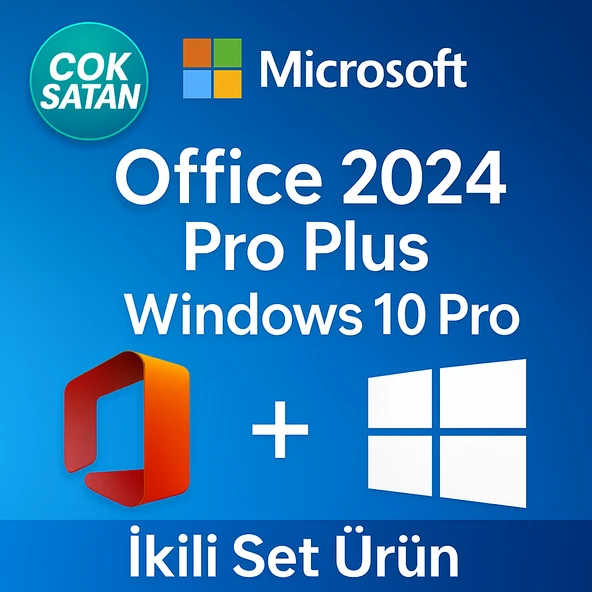 Windows 10 Pro '' Office 2024 Pro Plus PC 32-64 Bit Türkçe-İngilizce Global Destekli ürün görseli 1