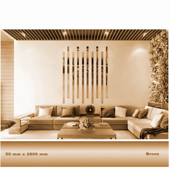 50 mm x 2800 mm Bronz Sibu Aynalı Pleksi Şerit Mobilya Süsü ürün görseli 1