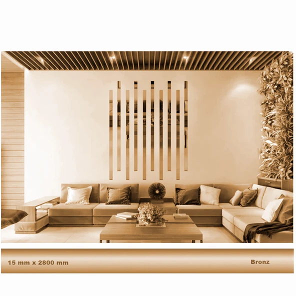 15 mm x 2800 mm Bronz Sibu Aynalı Pleksi Şerit Mobilya Süsü ürün görseli 1