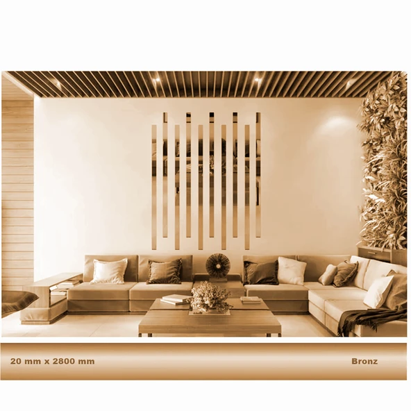 20 mm x 2800 mm Bronz Sibu Aynalı Pleksi Şerit Mobilya Süsü ürün görseli 1