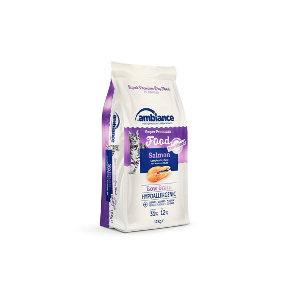 Ambiance Somonlu Kısır Kedi Maması Low Grain 12 Kg ürün görseli 1