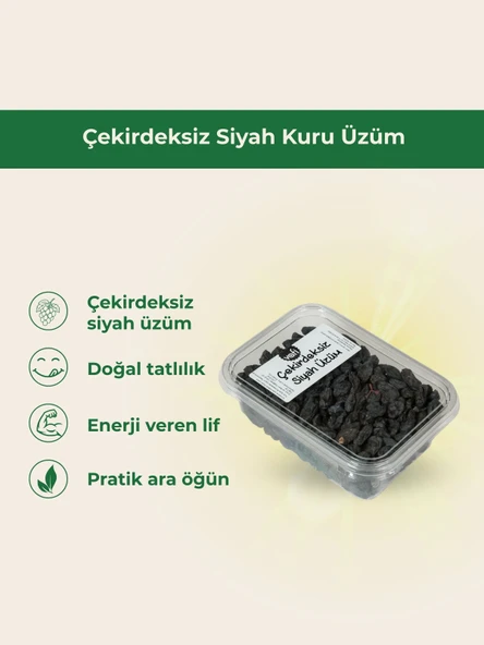 Çekirdeksiz Siyah Kuru Üzüm 1 KİLOGRAM ürün görseli 1