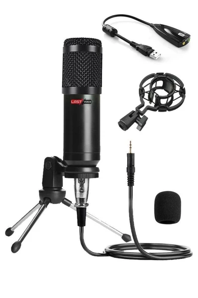 Lastvoice BM800 Condenser Stüdyo Mikrofon (Mini Tripod + 7.1 Ses Kartı) ürün görseli 1