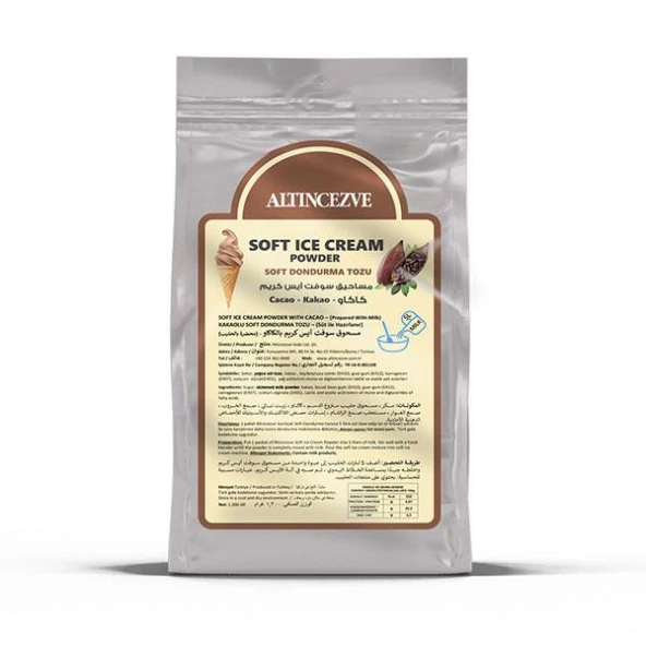 Altıncezve Soft Dondurma Tozu Kakaolu 1.300 Gr - 5L (Süt) ürün görseli 1