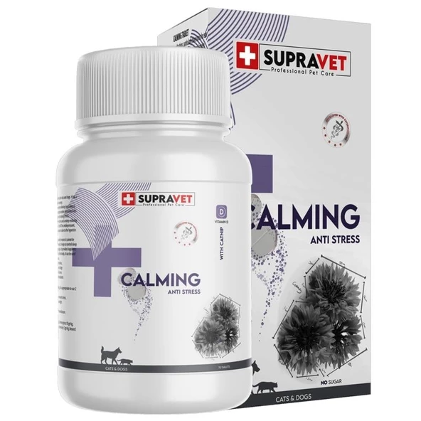 Supravet Kedi ve Köpekler Için Sakinleştirici Calming Tablet + Vitamin D ( 75 Tablet ) ürün görseli 1