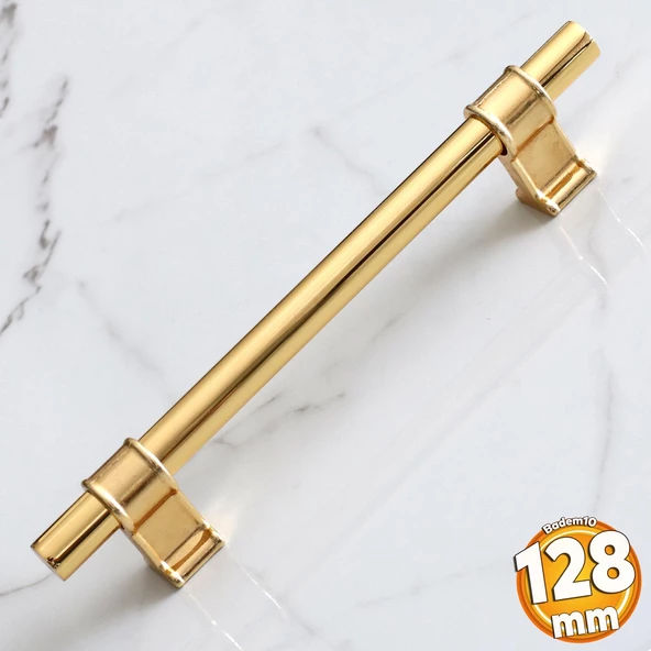 Hisar 128 mm Gold Metal Kulp Mobilya Çekmece Mutfak Dolabı Dolap Altın Kulpları Kulbu Kulpu 12.8 cm ürün görseli 1