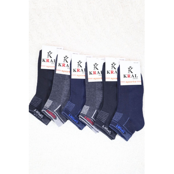 Erkek Unisex 8 Çift Pamuklu Basic Derbili Pamuklu Çorap - Resim 8