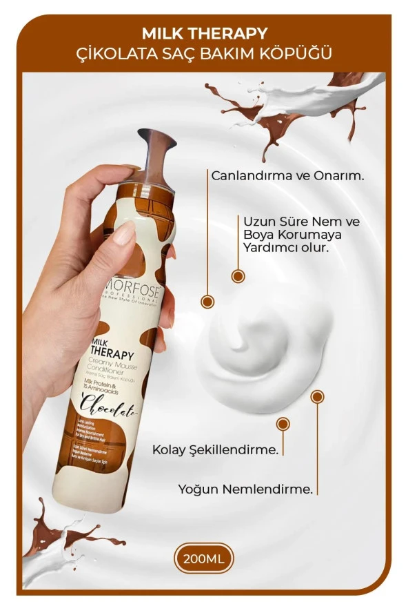 Morfose Milk Therapy Saç Köpüğü Chocolate 200 Ml ürün görseli 1