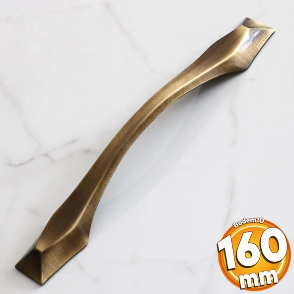 Elmas 160 mm Eskitme Antik Sarı Metal Mobilya Mutfak Çekmece Dolap Dolabı Kulpu Kulbu Kulpları ürün görseli 1