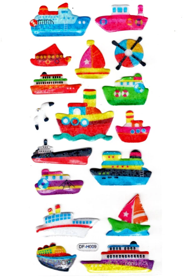Işıltılı Sticker Kabartmalı Stiker Defter Planlayıcı Etiket (Dfh009)-18x9cm- Gemi ürün görseli 1