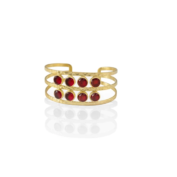 Kadir Jewellery 22 Ayar Altın Kaplama El İşçiliği Zirkon Taşlı Kadın Kaburga Bilezik ürün görseli 1