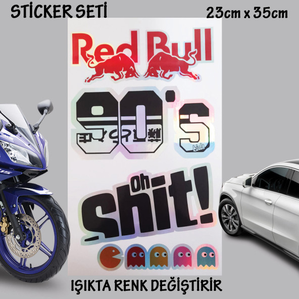 90 lar hologram sticker otomobil motosiklet cam uyumlu çoklu oto sticker - hologram etkili set çıkartma ürün görseli 1