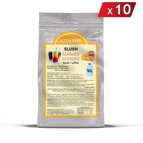 Altıncezve Ice Slush Karlı Buzlu Karlama Tozu | Mango 1.250 Gr - 10 L x 10 Adet ürün görseli 1