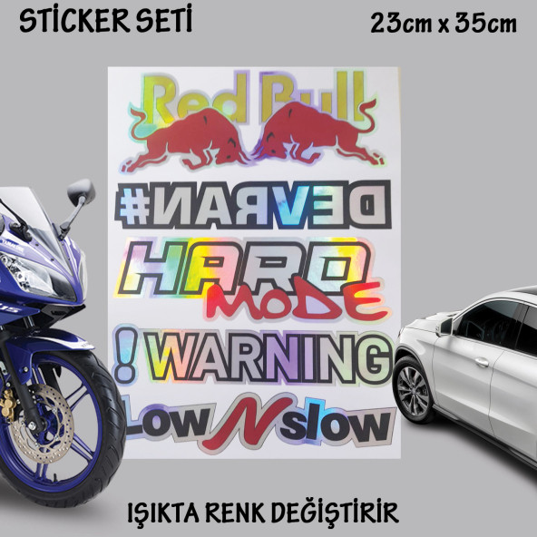 devran hard mode otomobil motosiklet cam uyumlu çoklu oto sticker - hologram etkili set çıkartma ürün görseli 1