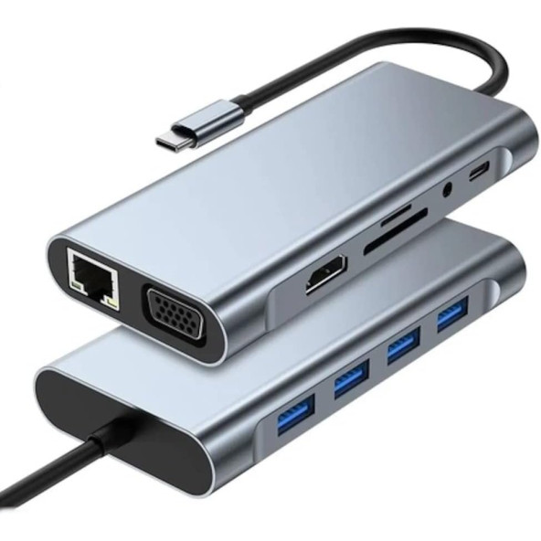 TYPE-C den HDTV ye çevirici 11'i 1 arada 11 in1 TYPE-C HUB 11 in 1 TYPE-C - HDMI+USB3. ürün görseli 1