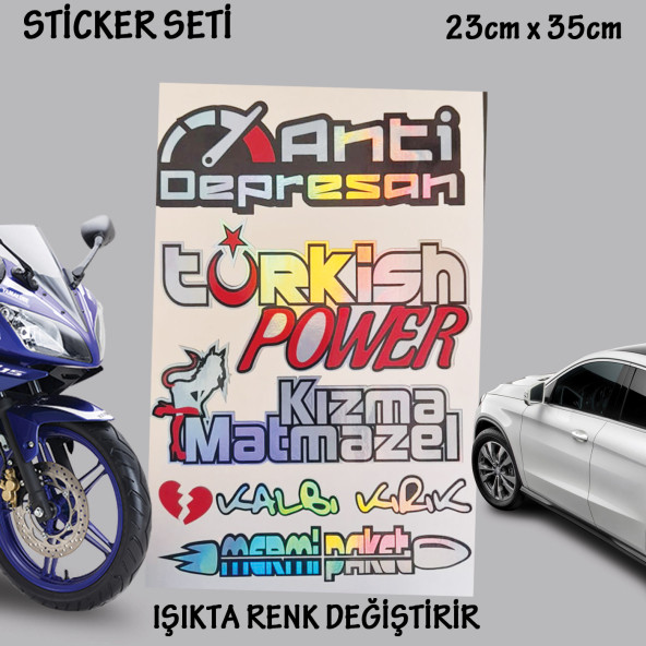 kızma matmazel mermi paket otomobil motosiklet cam uyumlu çoklu oto sticker - hologram etkili set çıkartma ürün görseli 1