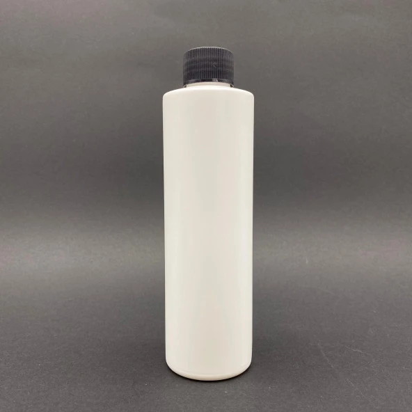 250 cc Beyaz PE  Şişe - Siyah  Kapaklı- 250ml Kapaklı Plastik Şişe x 10 Adet ürün görseli 1