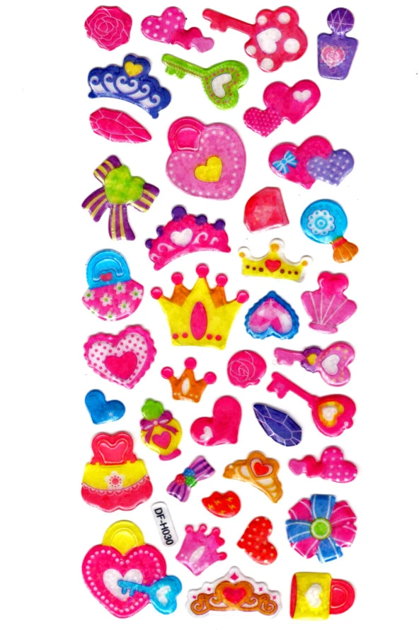 Işıltılı Sticker Kabartmalı Stiker Defter Planlayıcı Etiket (Dfh030)-18x9cm- Kilit Taç ürün görseli 1