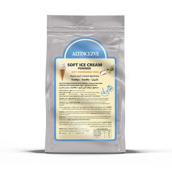 Altıncezve Soft Dondurma Tozu Vanilyalı 1.300 Gr - 5L (Süt) ürün görseli 1