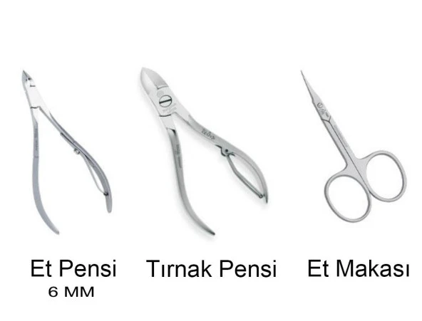 Fontenay Solingen Protez Tırnak & Manikür 3'lü Metal Set - Tırnak Pensi, Et Pensi 6mm , Et Makası ürün görseli 1