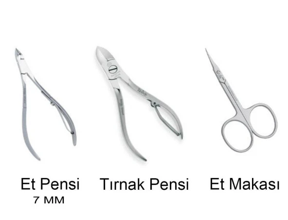 Fontenay Solingen Protez Tırnak & Manikür 3'lü Metal Set - Tırnak Pensi, Et Pensi 7mm , Et Makası ürün görseli 1
