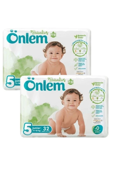 Önlem Botanika 5 Beden Çocuk Bezi İkili Jumbo Junior 32 Li x 2 Adet ürün görseli 1