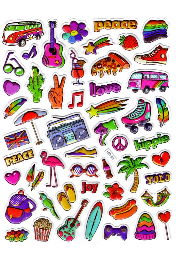Sticker Kabartmalı Stiker Defter Planlayıcı Etiket (Ldd011)-24x19cm - Hippie Tatil ürün görseli 1