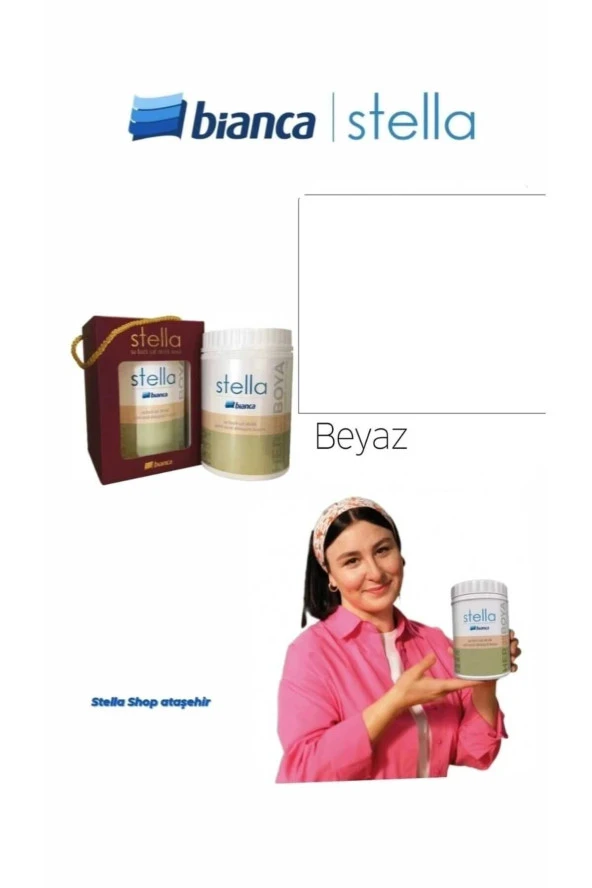 Stella Beyaz Su Bazlı Saf Akrilik Boya 1Lt ürün görseli 1