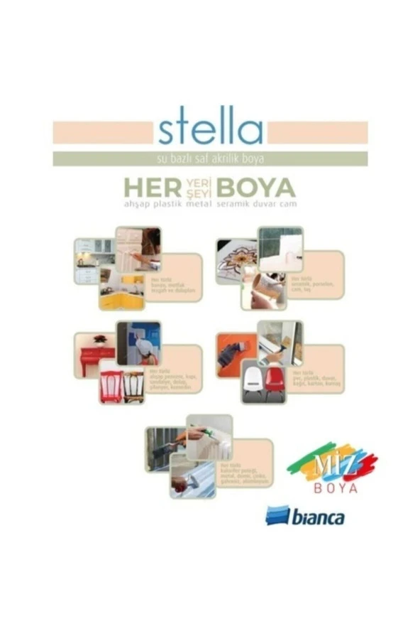 Stella Beyaz Su Bazlı Saf Akrilik Boya Cappuccino ürün görseli 1