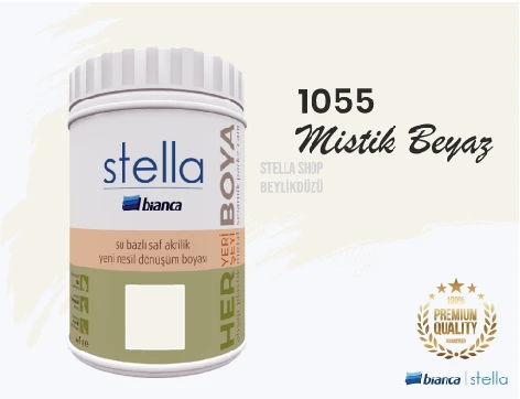 Stella Su Bazlı Saf Akrilik Boya-1055 Mistik Beyaz - 0,5 Lt ürün görseli 1