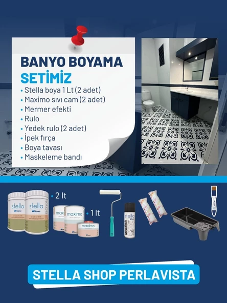 Stella Boya Banyo Zemin Ve Duvar Boyama Seti 2 Lt ürün görseli 1