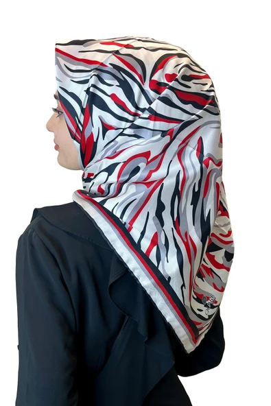 Quare Rayon Tivil Eşarp Desenli Rayon Eşarp 1070  SİYAH BEYAZ ürün görseli 1